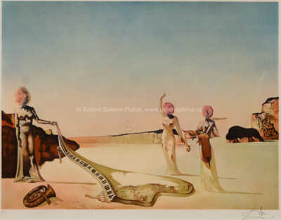  / Tři mladé ženy a tající piano / Salvador Dalí