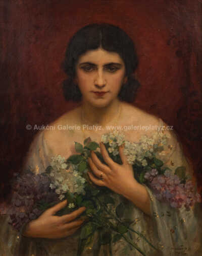  / Dívka s květinami / Bohumil Mareček