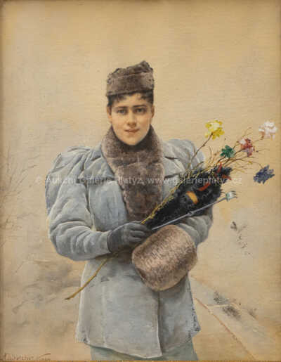  / Žena s rukávníkem / Adolf Liebscher