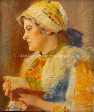  / Dívka s knihou / Emil Schovánek