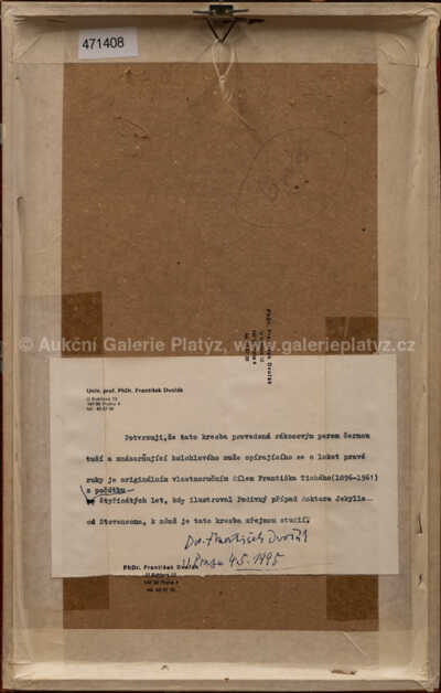  / Holohlavý muž opírající se o loket pravé ruky / František  Tichý