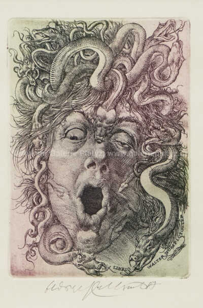  / Ex libris - Hlava medůzy / Oldřich Kulhánek