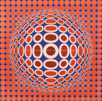  / Červená a modrá / Viktor Vasarely