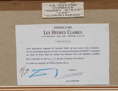  / Božská komedie, No.19 - Les Simoniaque / Salvador Dalí