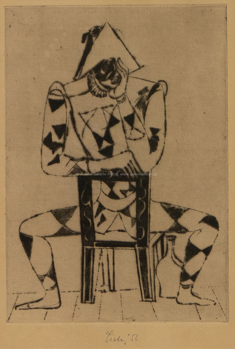  / Sedící Arlecchino / František  Tichý