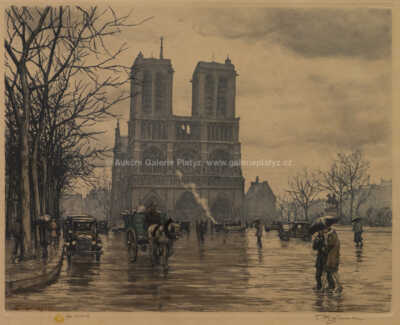  / Notre Dame v dešti, Paříž / František Tavík Šimon