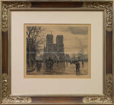 František Tavík Šimon - Notre Dame v dešti, Paříž