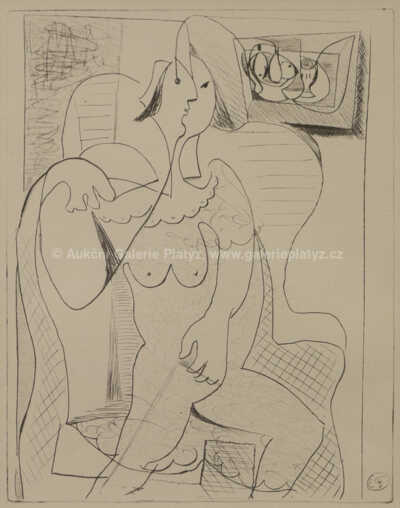  / Kubistická žena v křesle / Emil Filla