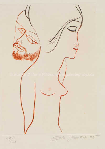  / Dívčí akt a vousáč / Ota Janeček