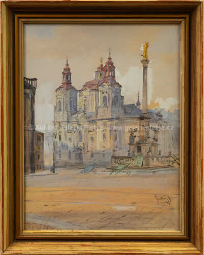 Jan Šafařík - Staroměstské nám. s Mariánským sloupem