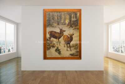  / Jeleni na lesní mýtině / Franz Xavier von Pausinger