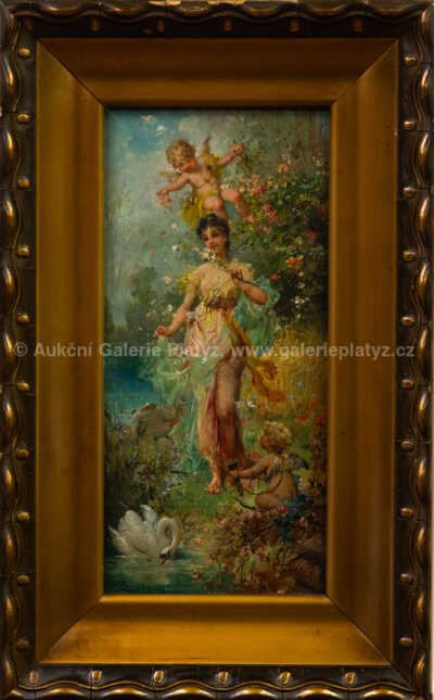 Hans Zatzka - Dáma s amorky