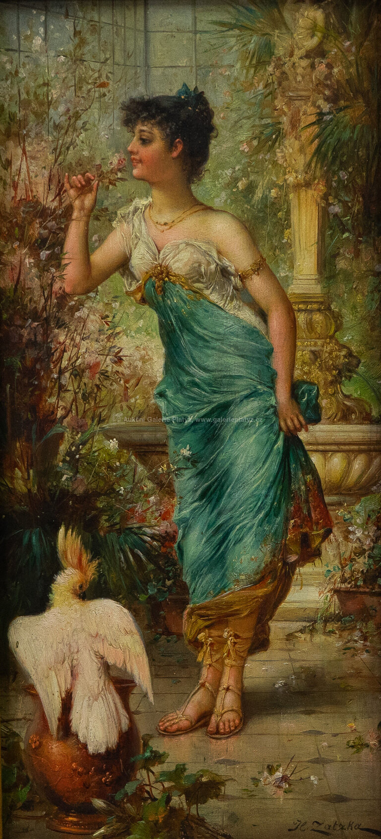  / Žena s papouškem / Hans Zatzka