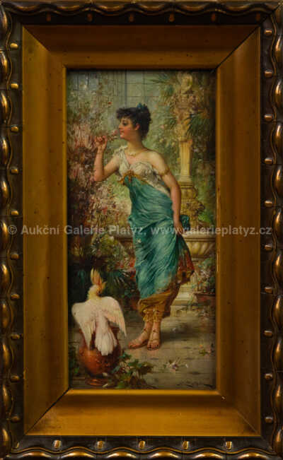 Hans Zatzka - Žena s papouškem