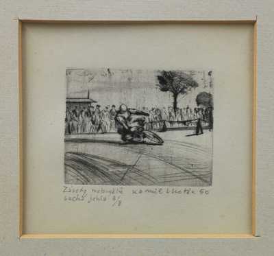  / Konvolut tří kusů: Závody motocyklů / Kamil Lhoták