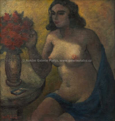  / Žena s květinou ve váze / Josef Schmitt