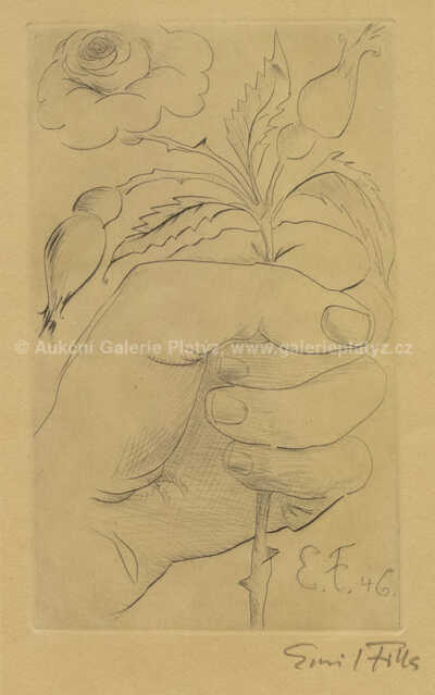  / Ruka s růží / Emil Filla