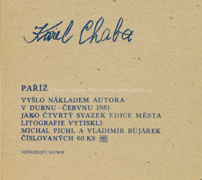  / Paříž (soubor litografií) / Karel Chaba 