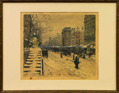 František Tavík Šimon - Boulevard St. Martin v zimě