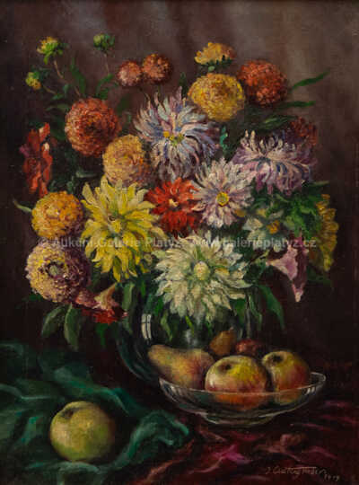  / Zátiší s květinami a ovocem / Jan Autengruber