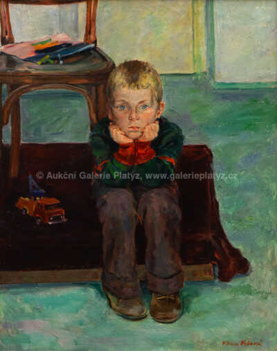  / Chlapec s autíčkem / Vilma Vrbová - Kotrbová