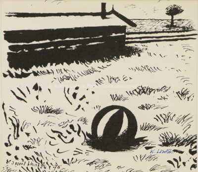  / Míč u hangáru / Kamil Lhoták