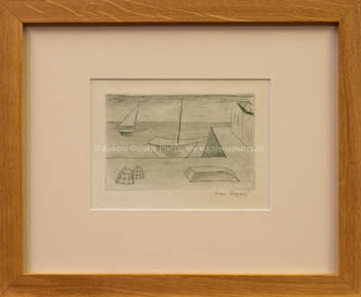 Jan  Zrzavý - Bretaňský přístav se dvěma loděmi