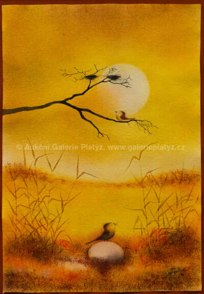  / Ptáček na kameni / Ota Janeček