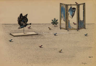  / Surrealistická krajina s ptáčky / Marie Čermínová - Toyen