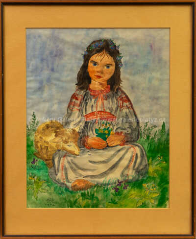 Marie Fischerová – Kvěchová - Děvčátko s ovečkou