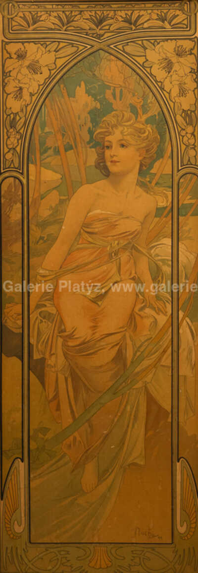  / Paravan s motivy z cyklu Denní doby / Alfons Mucha