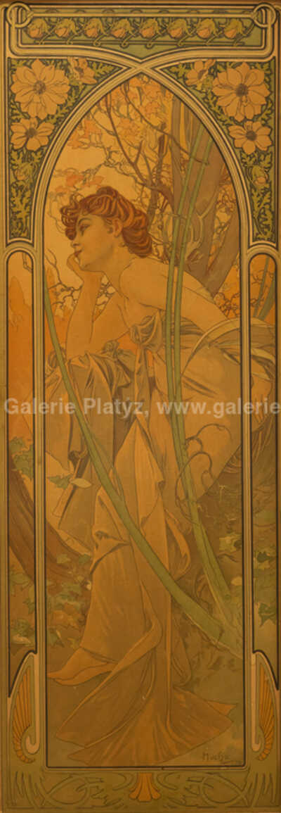  / Paravan s motivy z cyklu Denní doby / Alfons Mucha