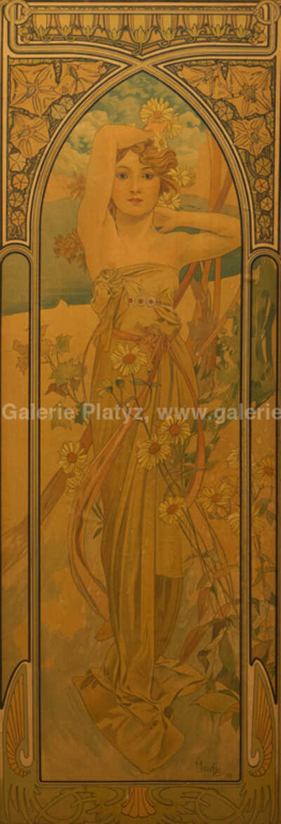  / Paravan s motivy z cyklu Denní doby / Alfons Mucha