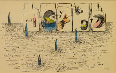  / Školní potřeby a tabule (z cyklu Střelnice) / Marie Čermínová - Toyen