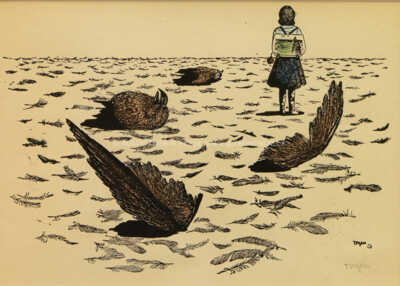  / Školačka na cestě do školy (z cyklu Střelnice) / Marie Čermínová - Toyen