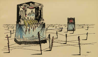  / Surrealistické divadlo s husami (z cyklu Střelnice) / Marie Čermínová - Toyen