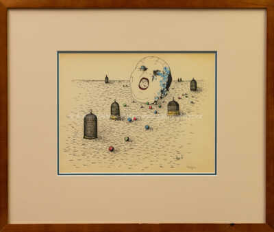 Marie Čermínová - Toyen - Pláč mezi ptačími klecemi (z cyklu Střelnice)