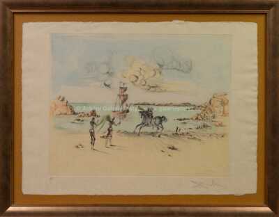 Salvador Dalí - Jezdec s trumpetou v zálivu Port Lligat