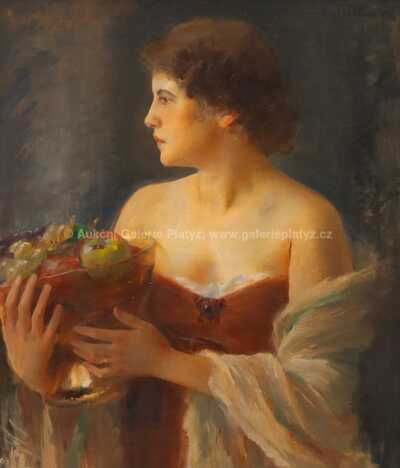  / Žena s mísou ovoce / Emil Schovánek