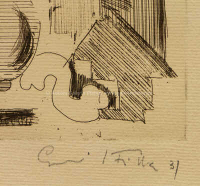  / Kubistické zátiší s kytarou a podnosem ovoce / Emil Filla