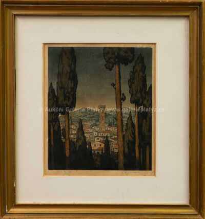 František Tavík Šimon - Večer nad Fiesole, oblast Florencie