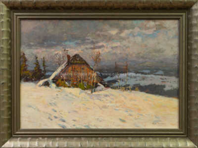 František Cína - Jelínek - Zima u chalupy