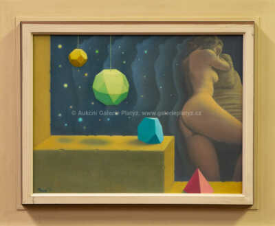 Jiří Mocek - Zátiší s mnohostěny a dívka