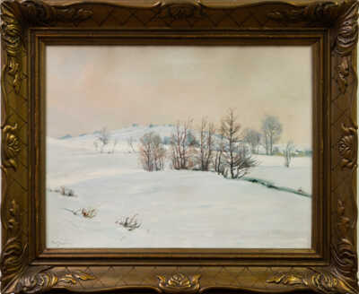 Gustav  Porš - Ranní zimní nálada (Pustá Rybná)