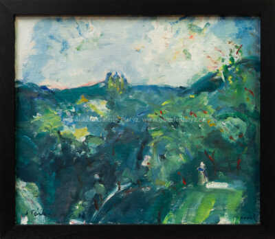 František Jiroudek - Pohled do krajiny (oboustranný obraz)