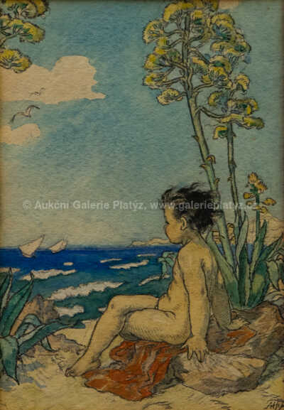  / Na pláži / Marie Fischerová – Kvěchová