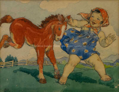  / Děvče s hříbátkem / Marie Fischerová – Kvěchová