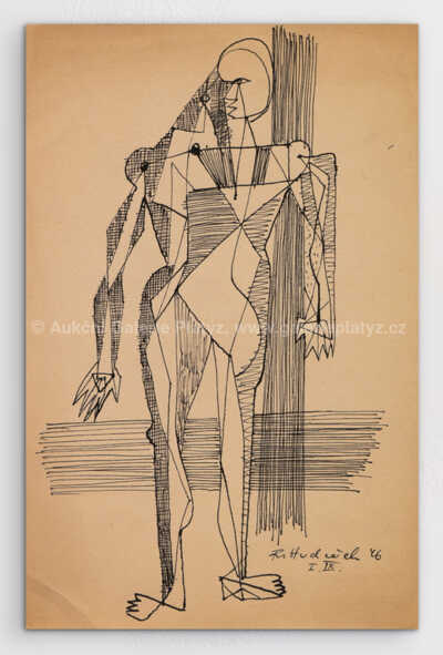 František  Hudeček - Postava u sloupu