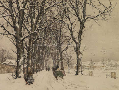  / Venkovská silnice v zimě / František Tavík Šimon