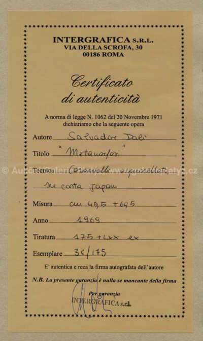  / Metamorfóza / Salvador Dalí